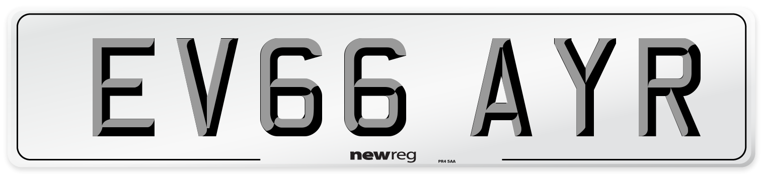 EV66 AYR Number Plate from New Reg